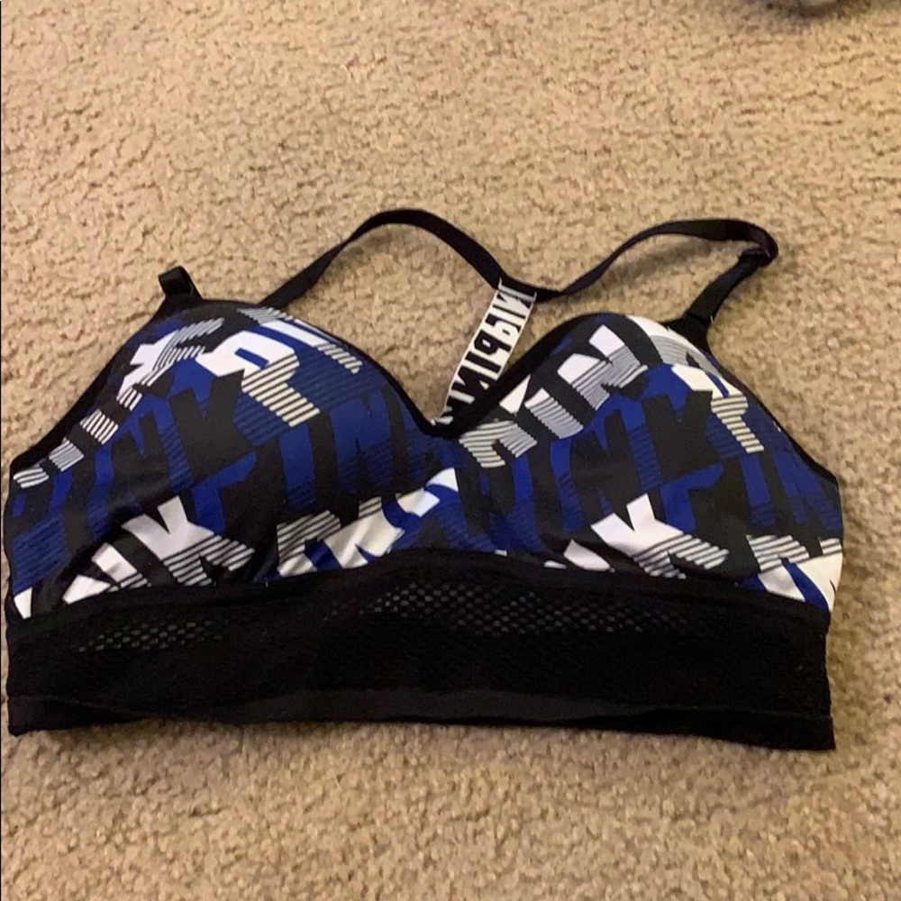 Blue sports bra (pink)